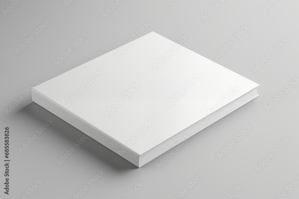 Blanket white cover book mockup on grey background - obrazy, fototapety, plakaty 