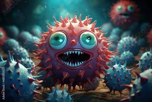 Angry virus inside a human body