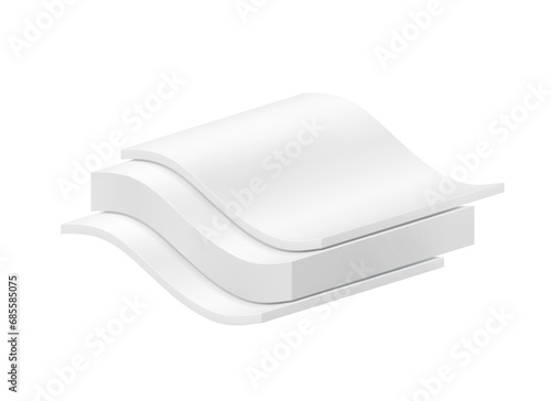 Realistic wavy three-layer material. Great for presenting the structure and composition of materials, fabrics. Vector illustration isolated on white background. EPS10.