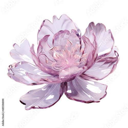 purple crystal peony purple peony flower made of crystal isolated on transparent background transparency 