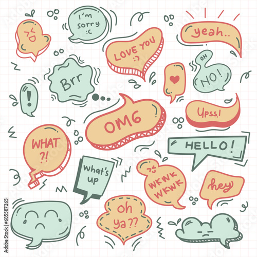 
cute bubble text collection
