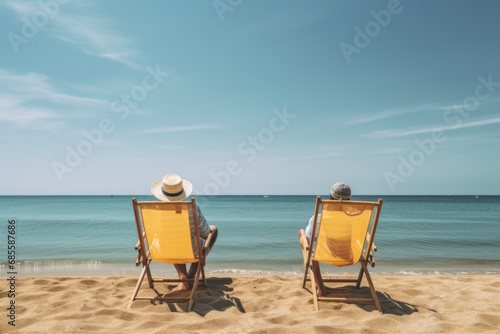man resting in deck chair at the tropical beach © romanets_v