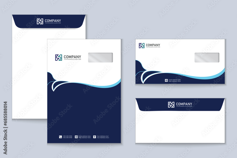 Modern company business envelope template Modern company business envelope template