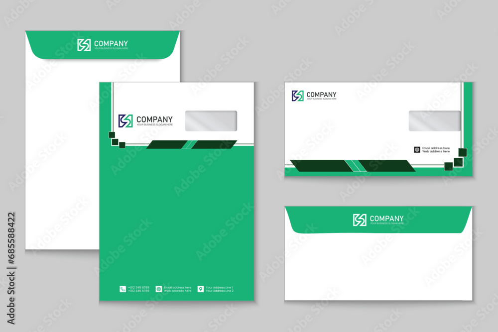 Modern company business envelope template Modern company business envelope template