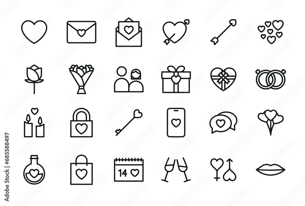 Valentine's Day icon set Valentine's Day icon set