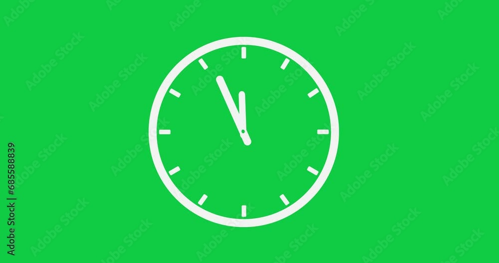 12 Hours Clock. 4K High Quality Green Screen Video. Transparent Background. 12 Hours Clock. 4K High Quality Green Screen Video. Transparent Background.