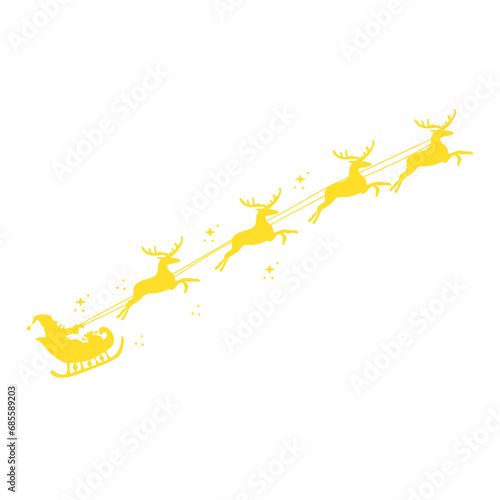 Santa Sleigh Reindeer Flying