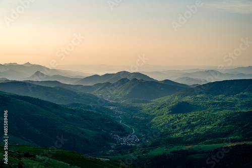 Beautiful mountain valley in the morning