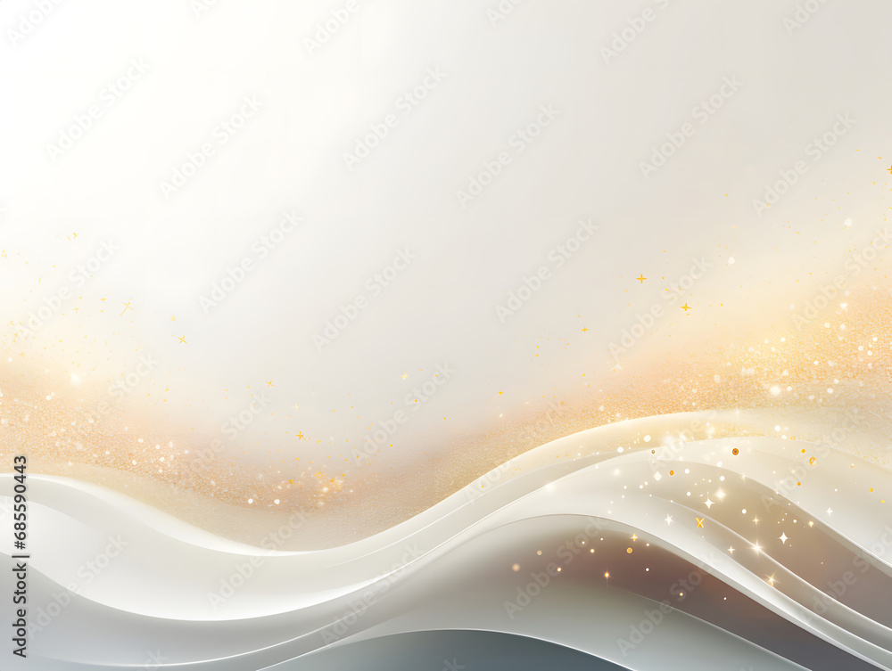 Obraz premium Illustration of abstract gold wave shape with gradient and space background.