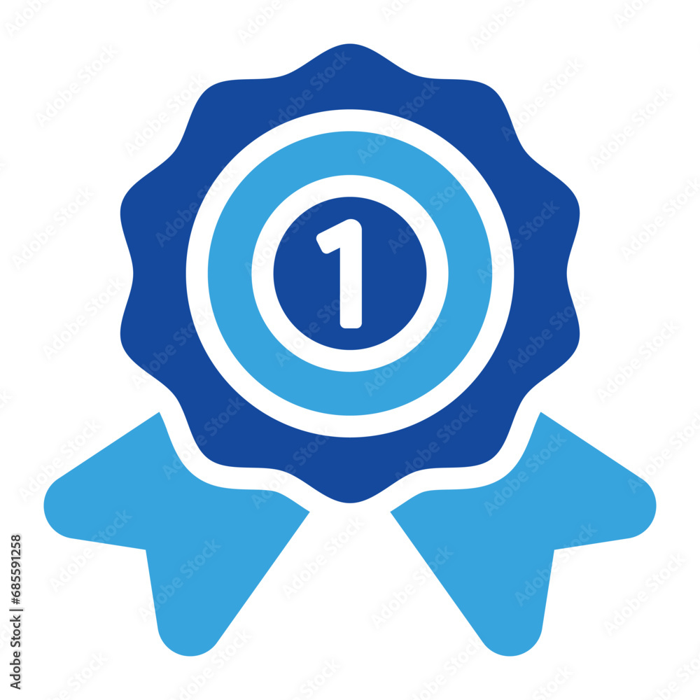 Medallion badge award icon or logo illustration glyph style Medallion badge award icon or logo illustration glyph style