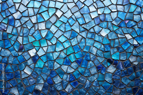 illustration of abstract background with blue mosaic. Created with Generative AI