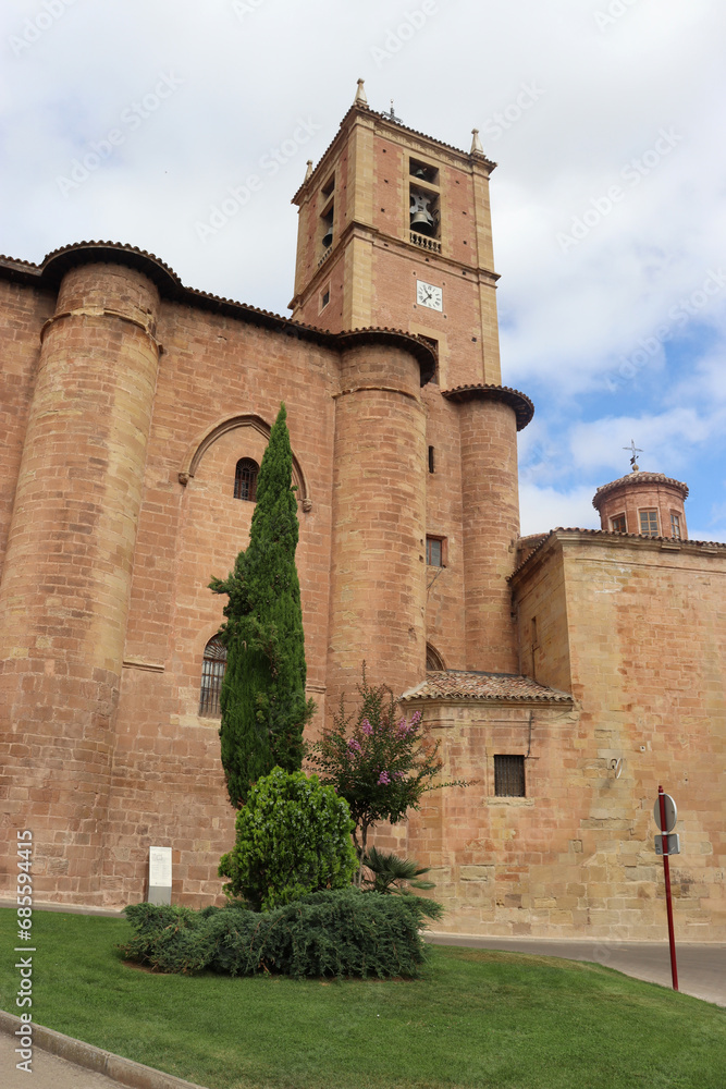 Facade of the Monastery of Santa Maria La Real in Najera (La Rioja)