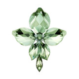 Green crystal orchid,green orchid made of crystal isolated on transparent background,transparency 