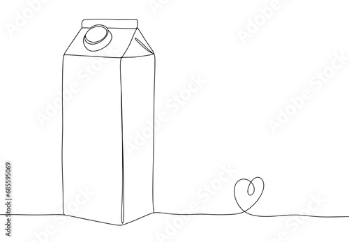 Package. Milk. One line