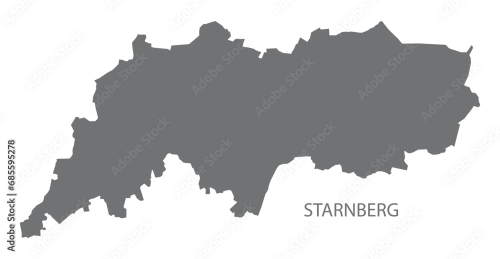 Starnberg German city map grey illustration silhouette shape