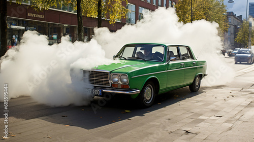 Car with smoke © Natia