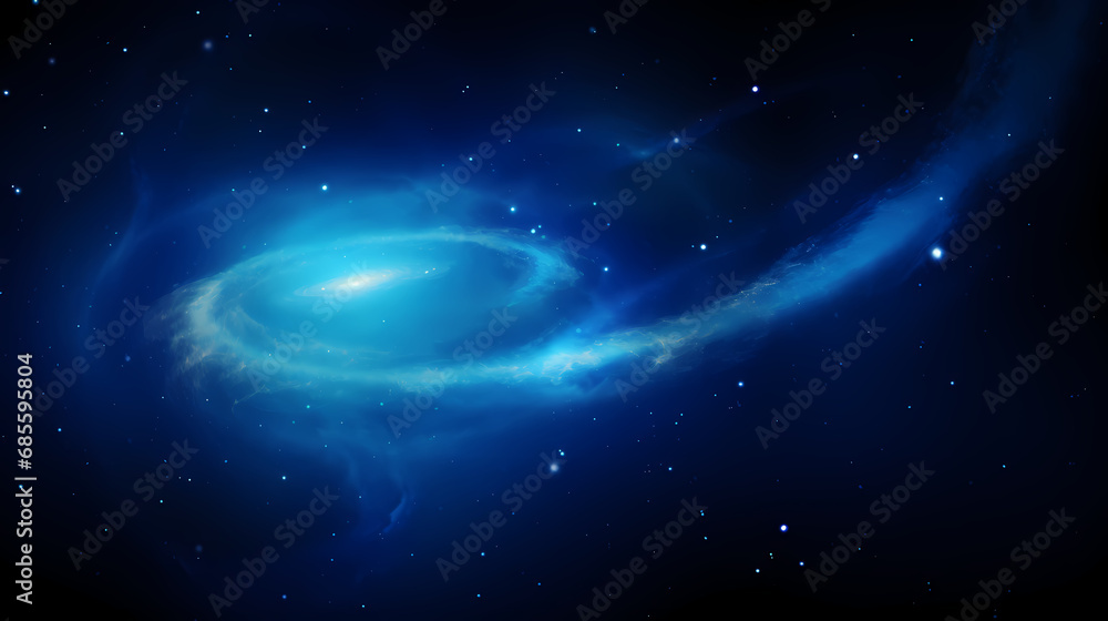 Obraz premium Blue spiral galaxy background,PPT background