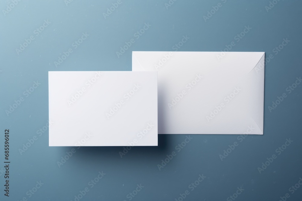 White gift card credit card layout lies on the blue background