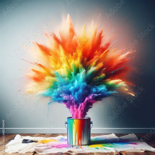 bright and colorful rainbow paint explosion © clearviewstock