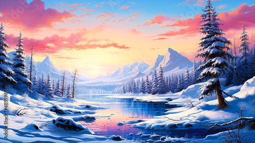 冬の自然の景色