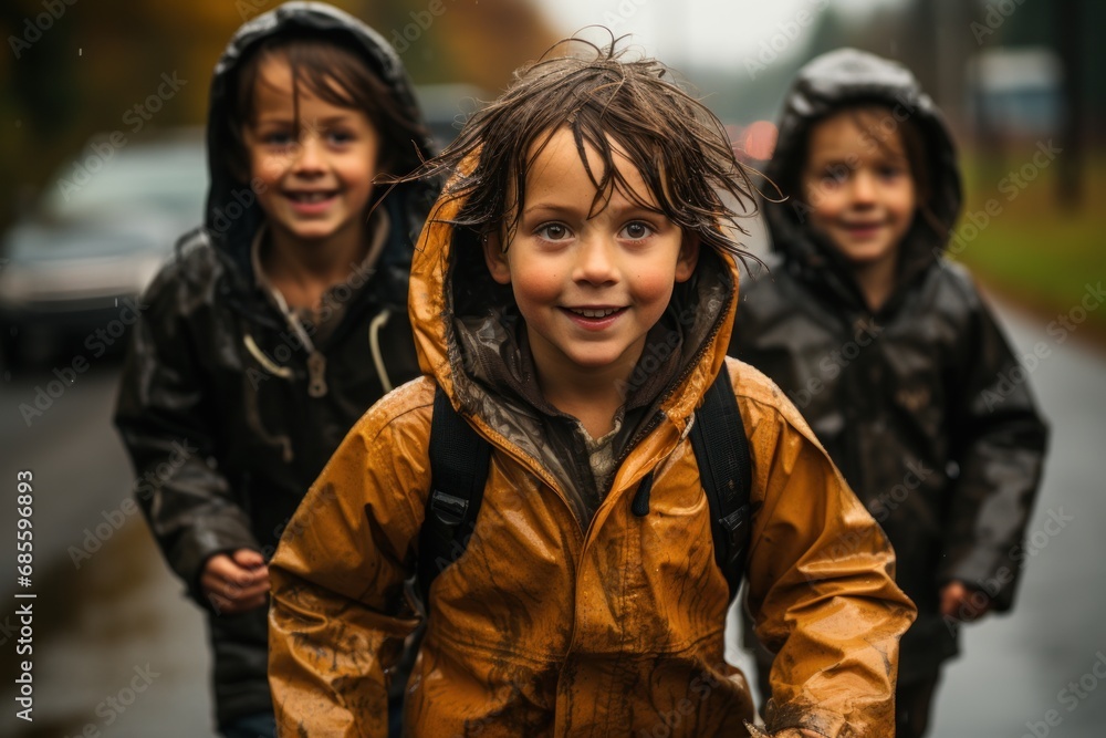 Fototapeta premium Little runner contemplates her journey and achievement post race, runner image