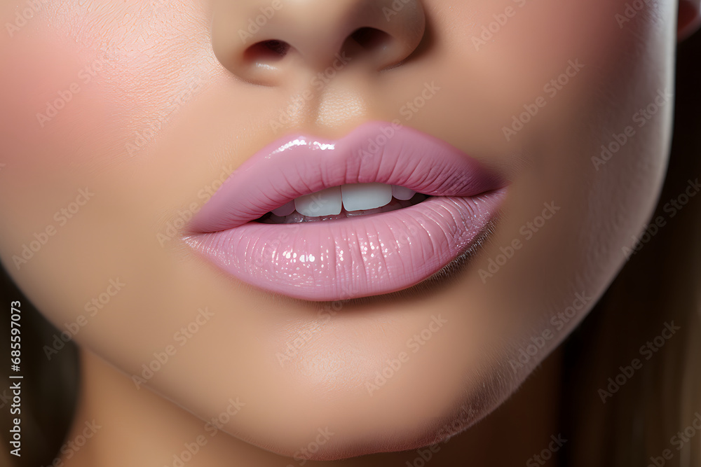 Obraz premium beautifully adorned woman lips
