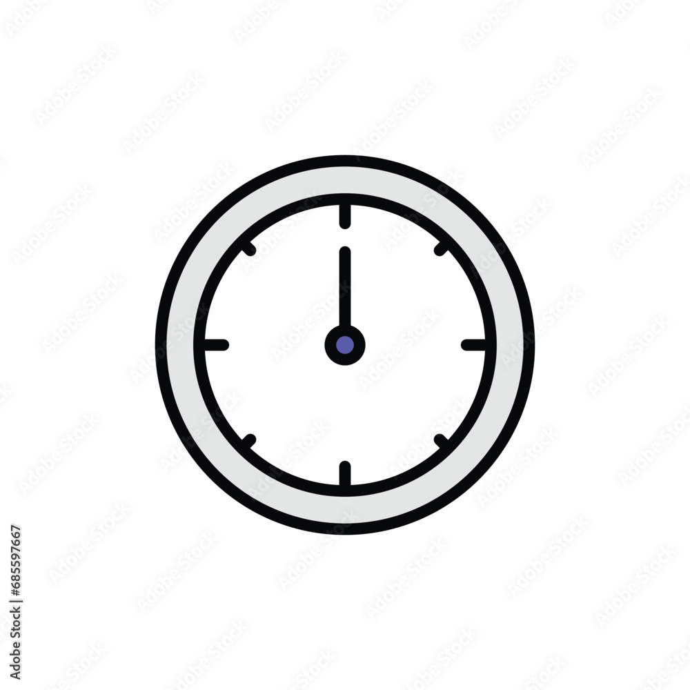 Clock icon design with white background stock illustration Clock icon design with white background stock illustration