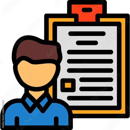 Person with a clipboard for interviews Icon