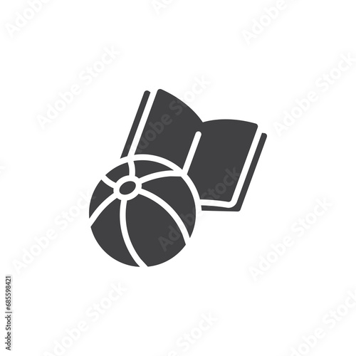 Ball and book vector icon