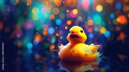 Rubber Ducky in Bokeh Effects photo