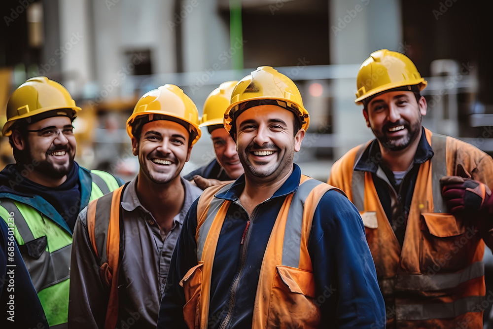 Smiling construction workers Smiling construction workers