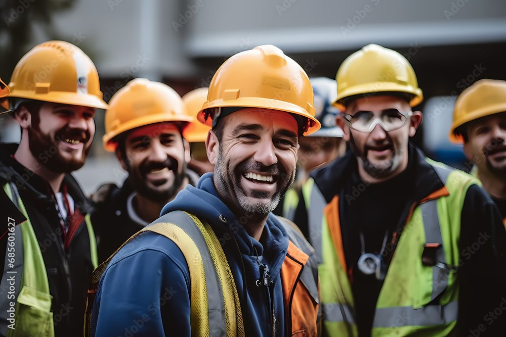 Smiling construction workers Smiling construction workers