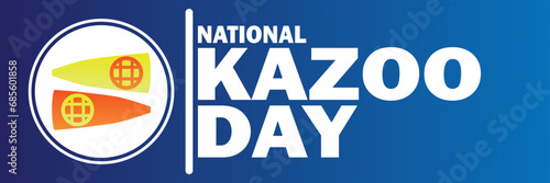 National Kazoo Day. Vector illustration. Holiday concept. Template for background, banner, card, poster with text inscription.