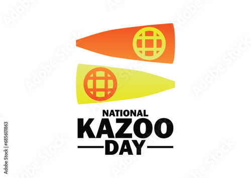 National Kazoo Day. Vector illustration. Suitable for greeting card, poster and banner.