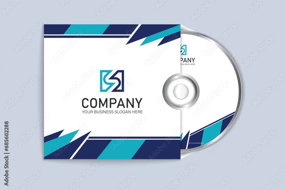 Professional and modern corporate CD cover and label template