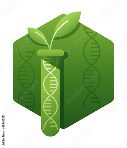Agricultural biotechnology - hexagon logo template