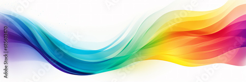 Abstract curved waves in seven rainbow colors. Illustrations in bright and pale colors. A panorama for banners suitable for hopes, desires, and wishes that will make your hopes and happiness come true