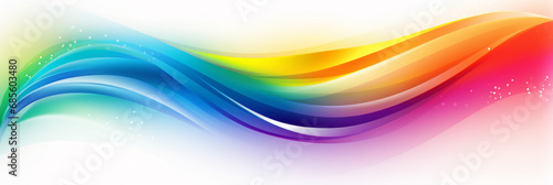 Abstract curved waves in seven rainbow colors. Illustrations in bright and pale colors. A panorama for banners suitable for hopes, desires, and wishes that will make your hopes and happiness come true