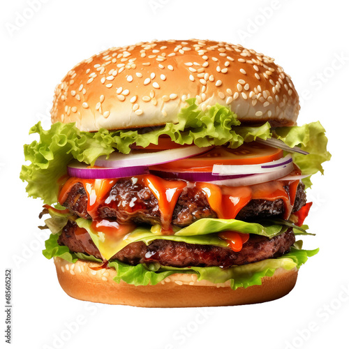 Hamburger on transparent background