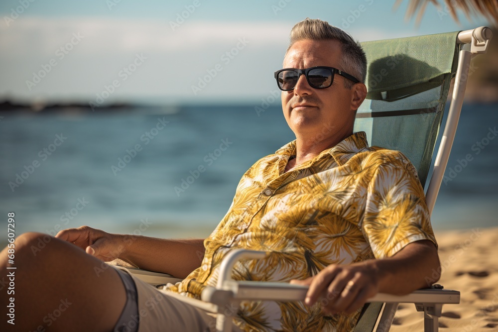 Laid-Back Beach Vibes with Middle-Aged Man

