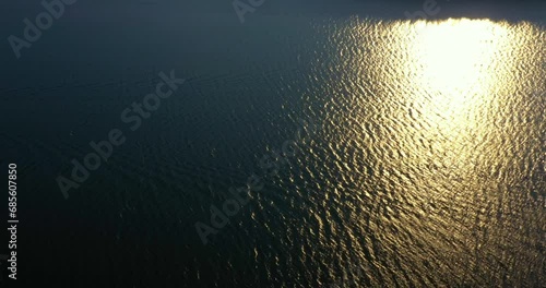 4k Drone Sun Shining On Lake