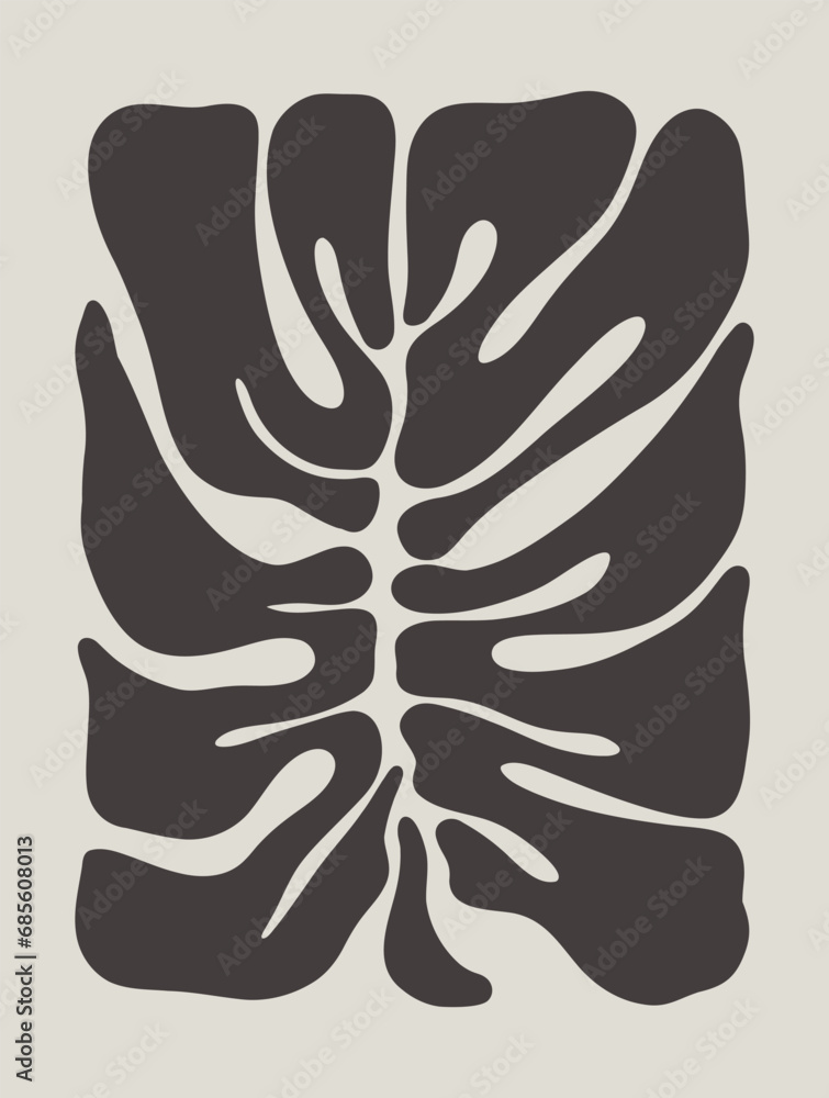 Abstract groovy floral monstera poster Y2K. Modern trendy minimalist style. Hand drawn for wallpaper, wall decor, fabric, postcard, cover, template, banner. Abstract groovy floral monstera poster Y2K. Modern trendy minimalist style. Hand drawn for wallpaper, wall decor, fabric, postcard, cover, template, banner.