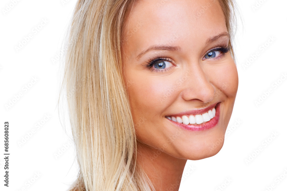 Beauty, portrait and skin care with a woman in studio for glow, shine and flawless look. Face of a happy female model person on a white background with confidence, dermatology and cosmetics or makeup Beauty, portrait and skin care with a woman in studio for glow, shine and flawless look. Face of a happy female model person on a white background with confidence, dermatology and cosmetics or makeup