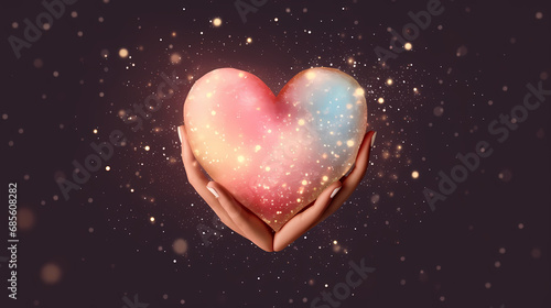 Valentine's Day sparkling hearts background