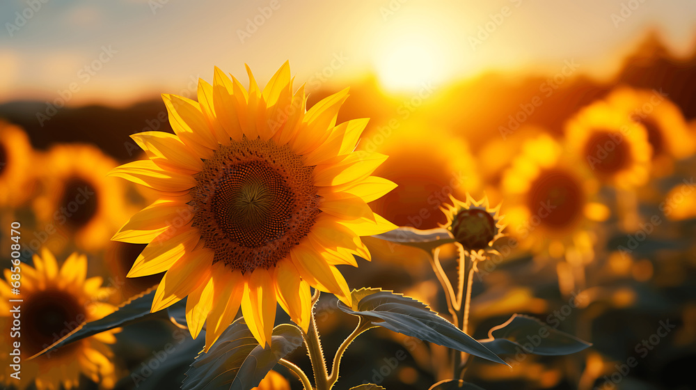 Obraz premium Campo de girasoles