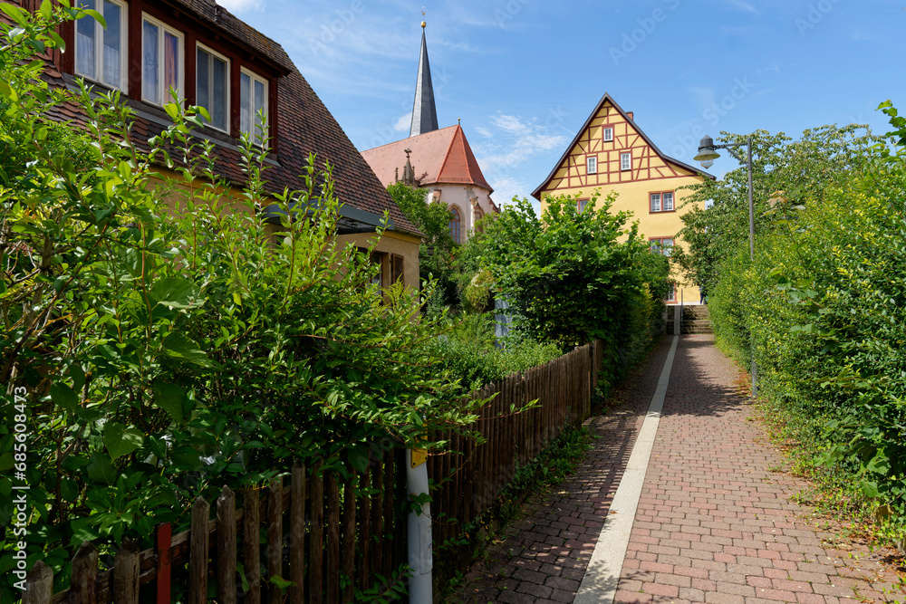 Historisches Altstadt der Weinstadt Hammelburg, Landkreis Bad Kissingen, Unterfranken, Franken, Bayern, Deutschland