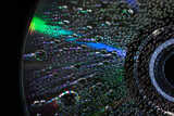 Krople wody na płycie CD, tekstura