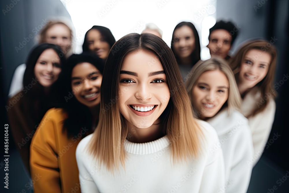 A girl with Cheerful group of friends taking selfies outdoors, capturing happy moments of togetherness and friendship in the city. A girl with Cheerful group of friends taking selfies outdoors, capturing happy moments of togetherness and friendship in the city.