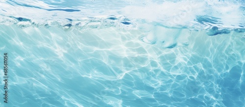 water wave underwater blue ocean swimming pool wide panorama background sandy sea bottom isolated on white background