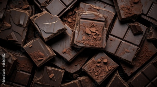 A lot of pieces dark chocolate photo